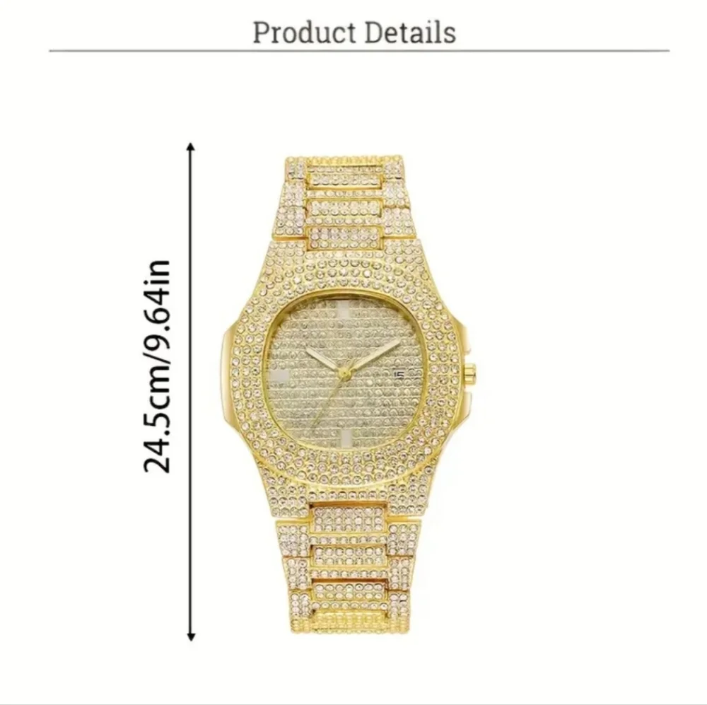 NWT Unisex Luxury Rose Gold Rhinestone Quartz Watch Dial Analog Wristwatch - Picture 11 of 16